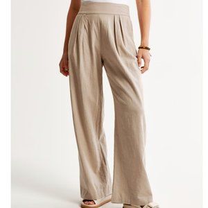 Abercrombie & Fitch Linen-Blend Ultra Wide-Leg Pant, Size XS-R